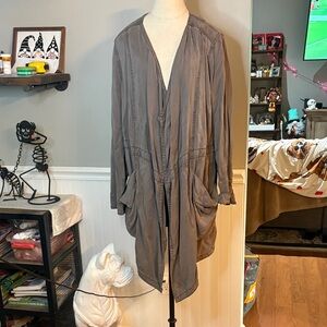 Anthropology Women's Gray Trench Coat